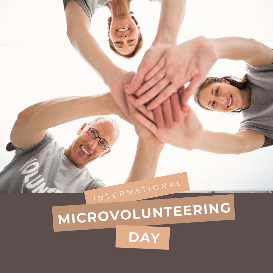 Joyful Volunteers Joining Hands on Microvolunteering Day Celebration