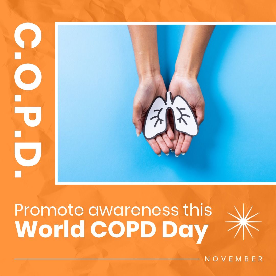 Hands Holding Illustrated Lungs for World COPD Day Awareness from Pikwizard