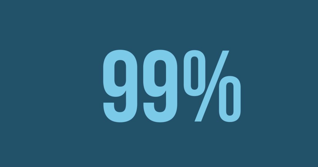 Animated Percentage Increasing from Zero to Ninety-Nine on Blue Background