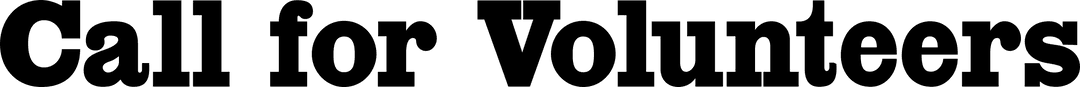 Transparent Call for Volunteers Text Design on Black