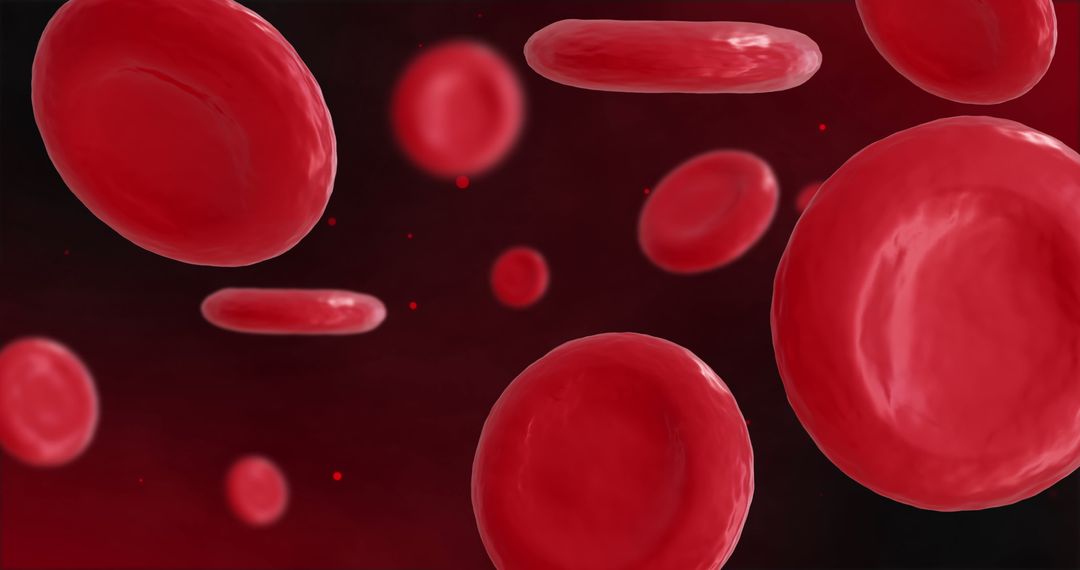 Red Blood Cells Against Dark Backdrop