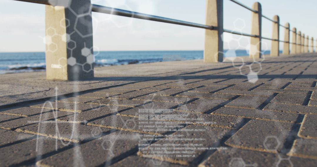 Digital Interface Overlay on Promenade