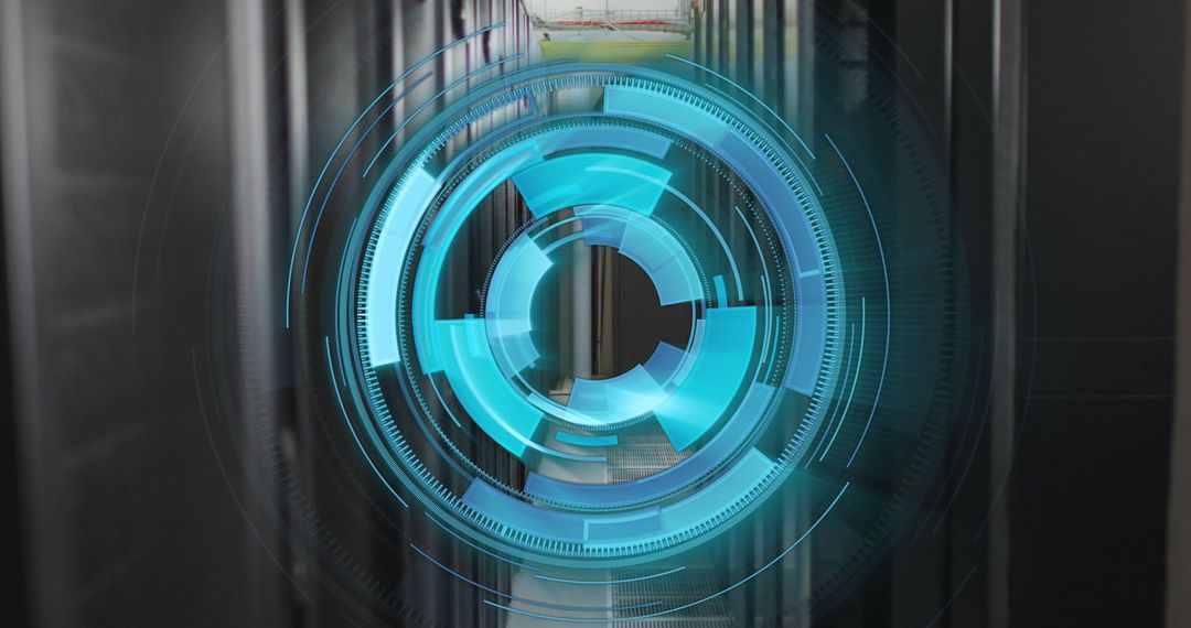 Futuristic Digital Scanner in High-Tech Server Room