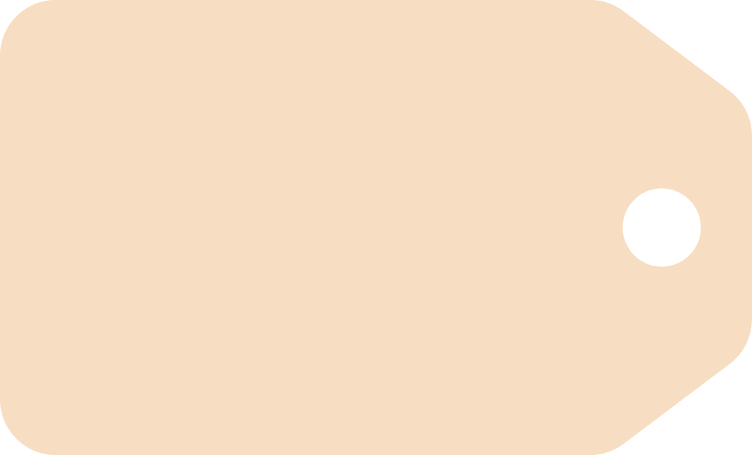 Blank Beige Price Tag Shape with Textured Transparent Background