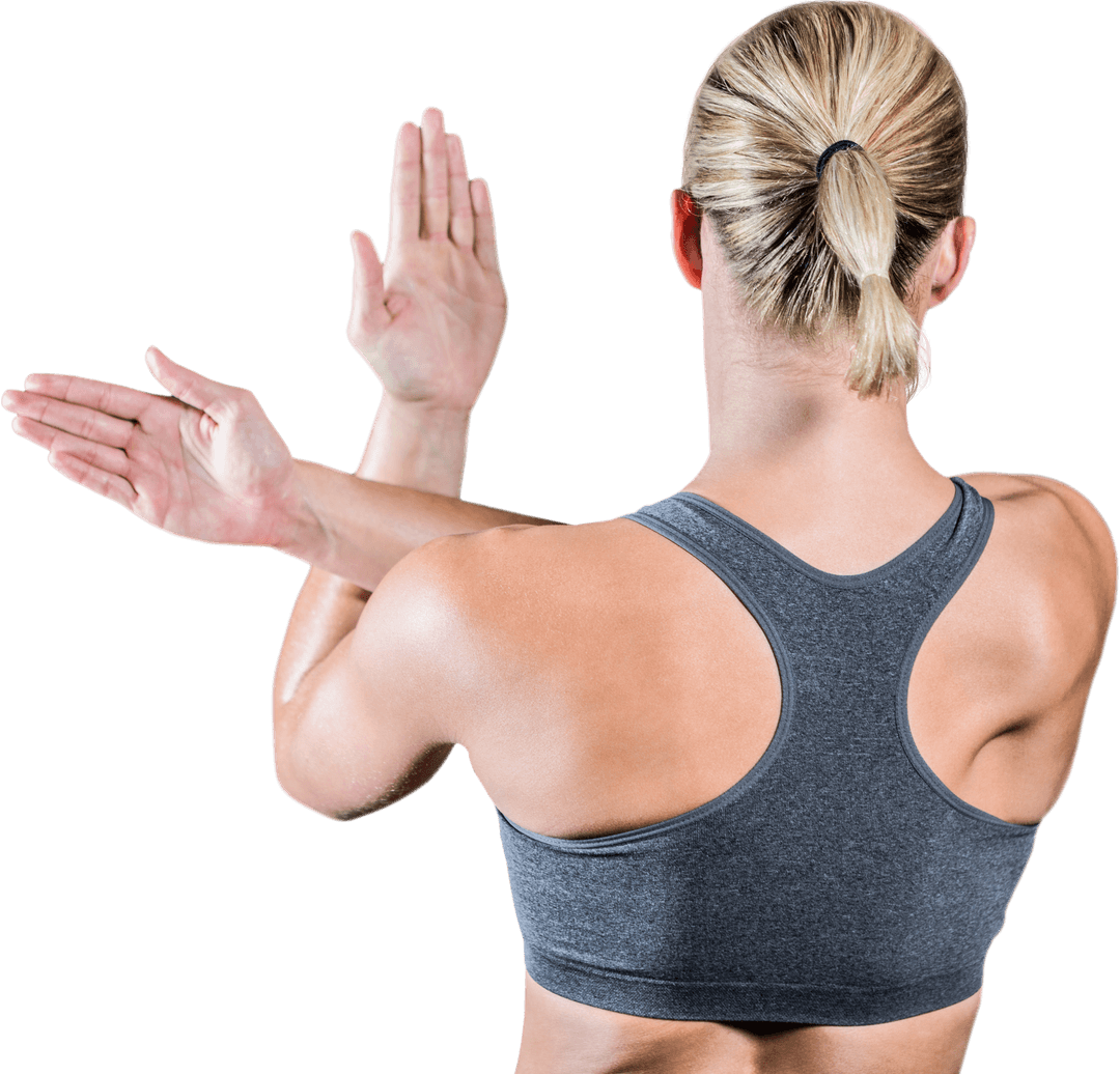Transparent Fitness Enthusiast Standing with Arms Crossed