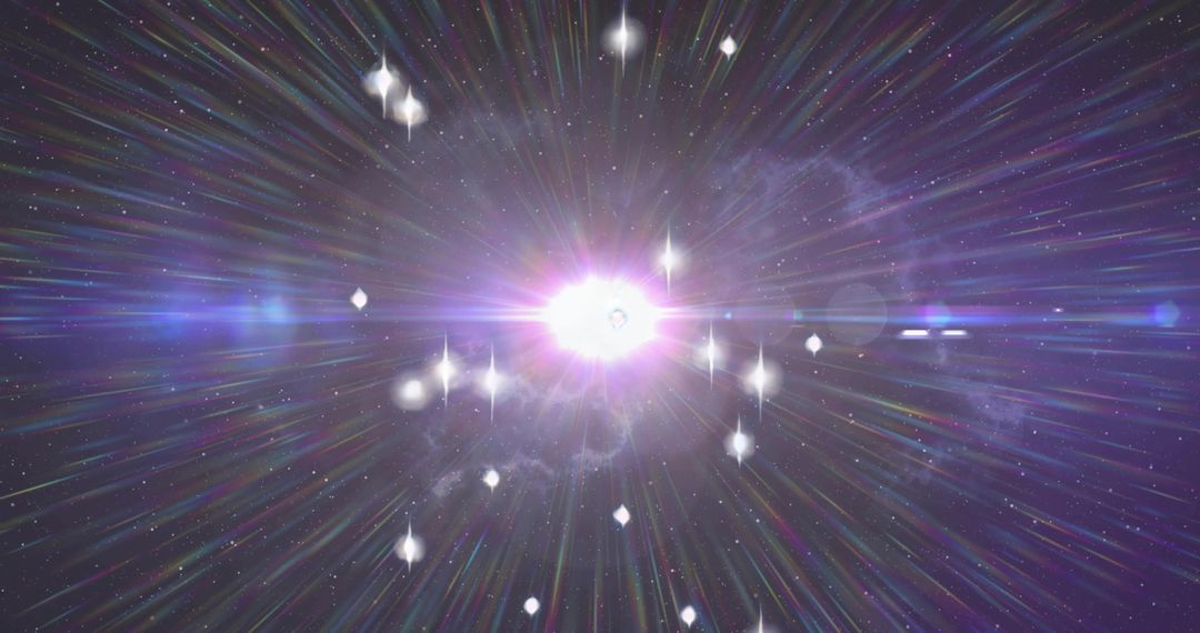 Radiating Starburst with Mystical Nebula in Deep Space