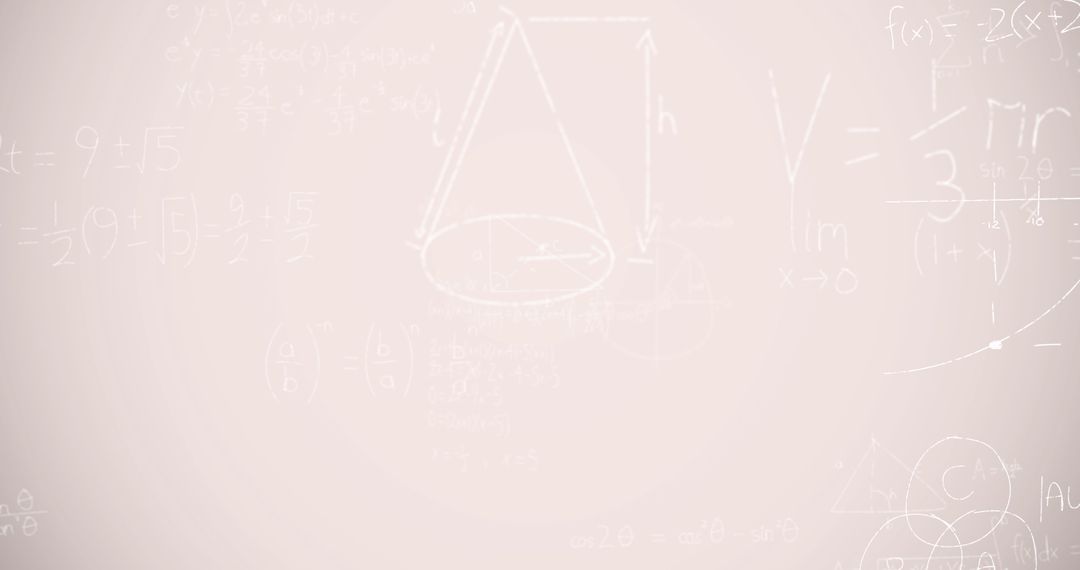 Mathematical Formulas on White Background for Education and Technology