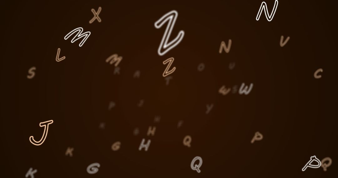 Floating Alphabet Letters on Dark Background for Education Concept