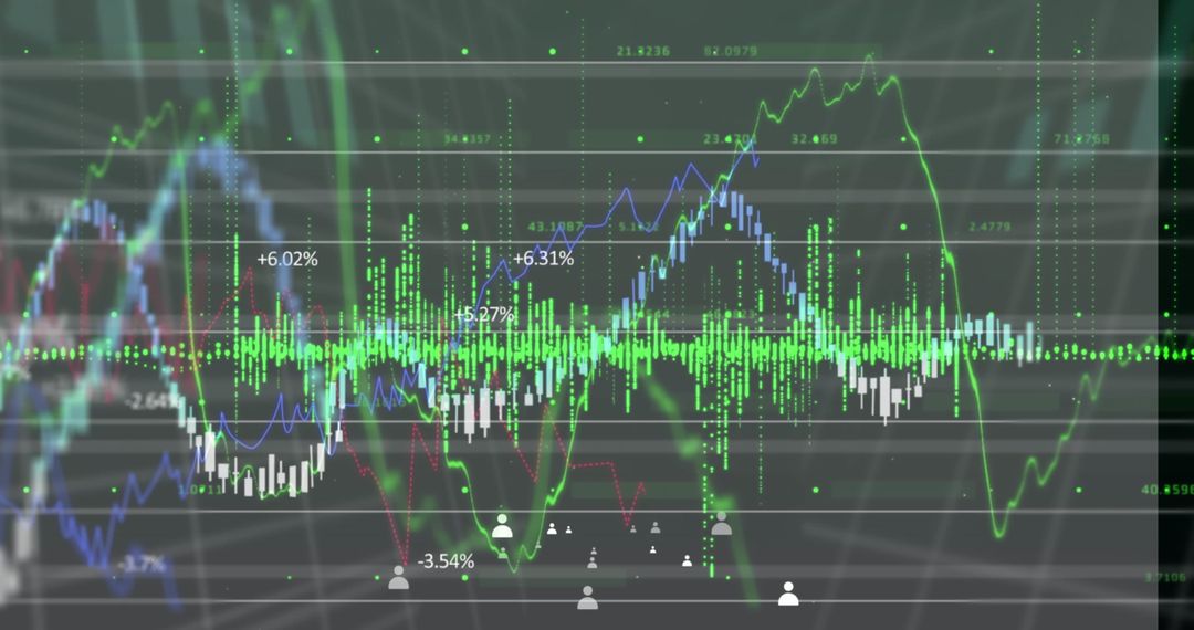 dynamic financial data visualizations on grid interface - Free Images, Stock Photos and Pictures on Pikwizard.com