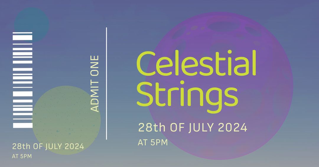 Celestial Strings Space-Inspired Music Event Ticket Template - Download Free Stock Templates Pikwizard.com