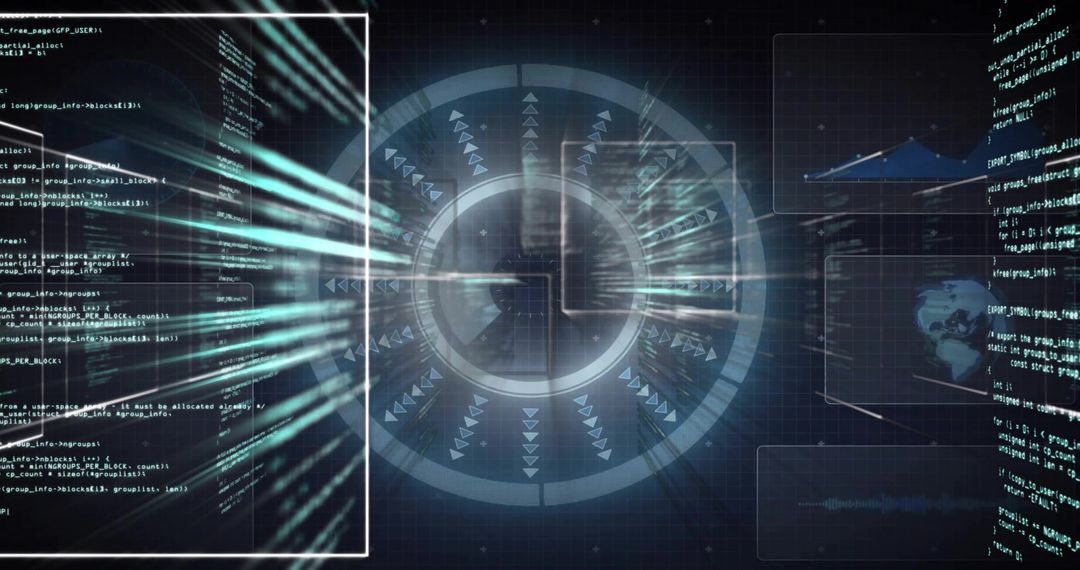Futuristic Digital Data Interface with Cyber Streams