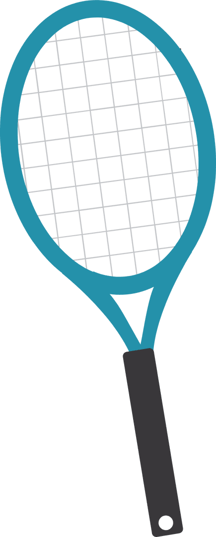 Transparent Tennis Racket with Turquoise Frame and Minimalist Design