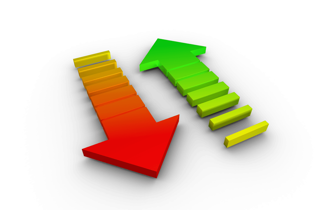 3D Transparent Arrows in Green and Red Vector Design - Download Free Stock Images Pikwizard.com