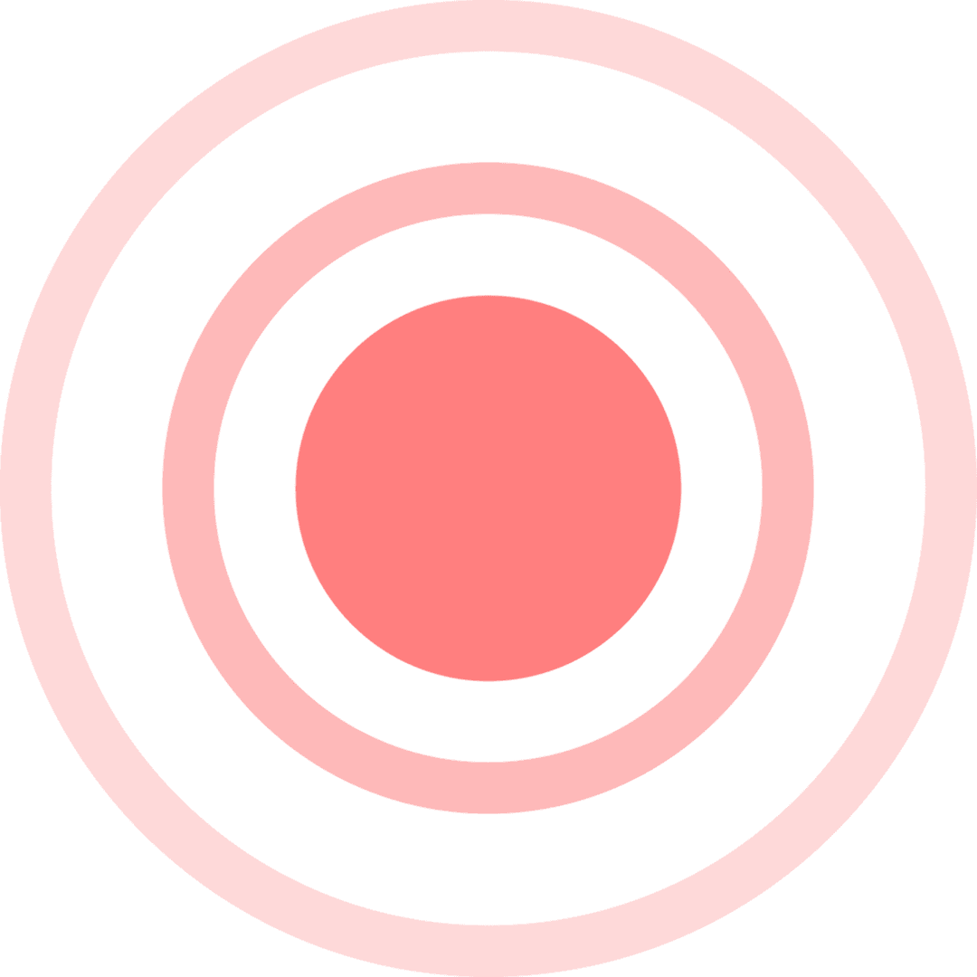 Abstract Red Circles on Transparent Background