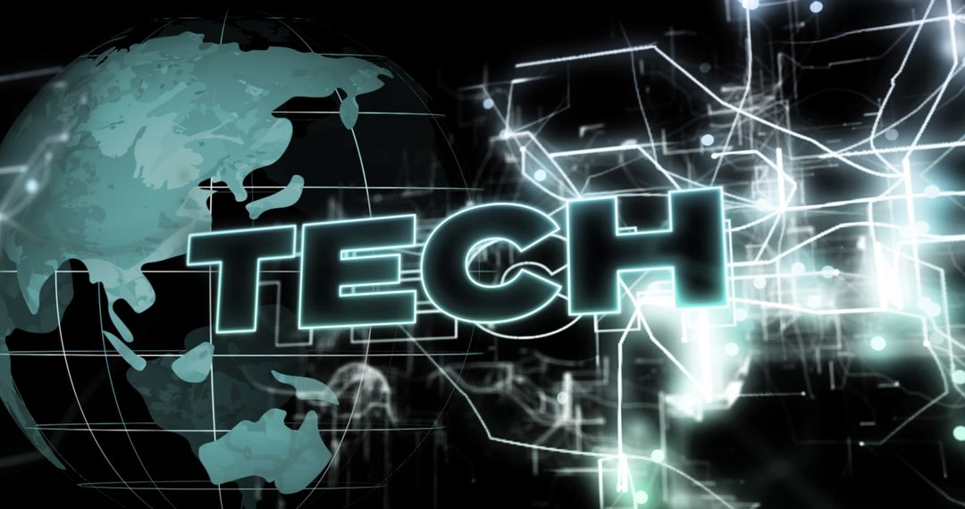 Futuristic Tech Concept with Digital Globe Background