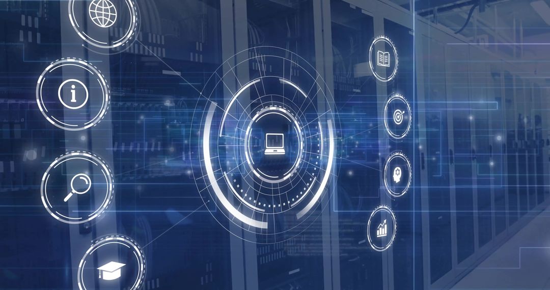 Digital Data Processing Network Over Server Room