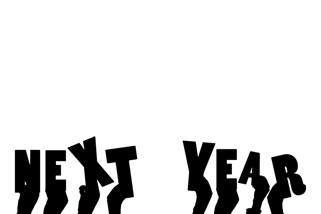 Transparent Silhouette of Hands Holding Next Year Text