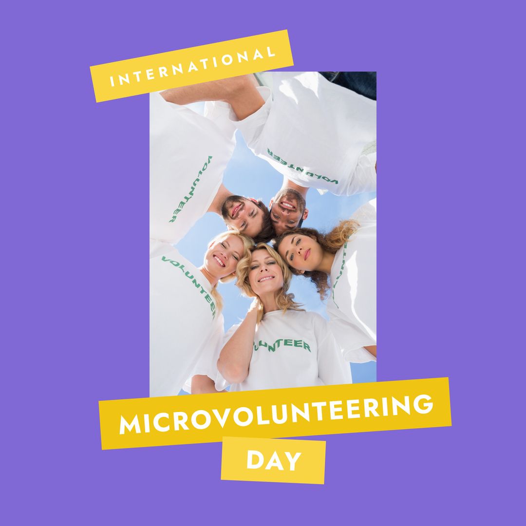 Diverse Team Celebrating Microvolunteering Day with Enthusiasm