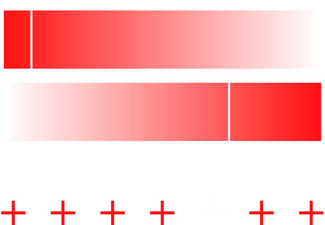 Abstract Red Bars and Plus Symbols on Transparent Background