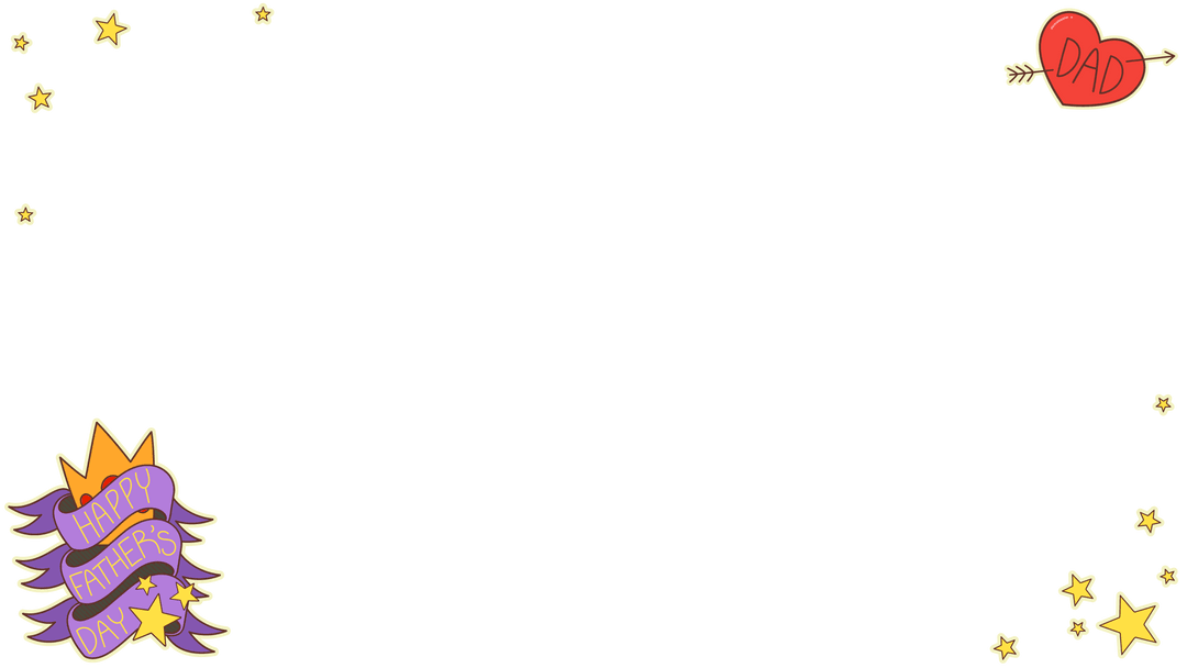 Father's Day Festive Illustration on Transparent Background