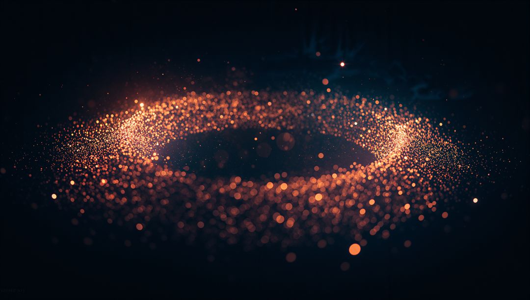 Luminous Particle Swirl in Cosmic Eternal Dark Space