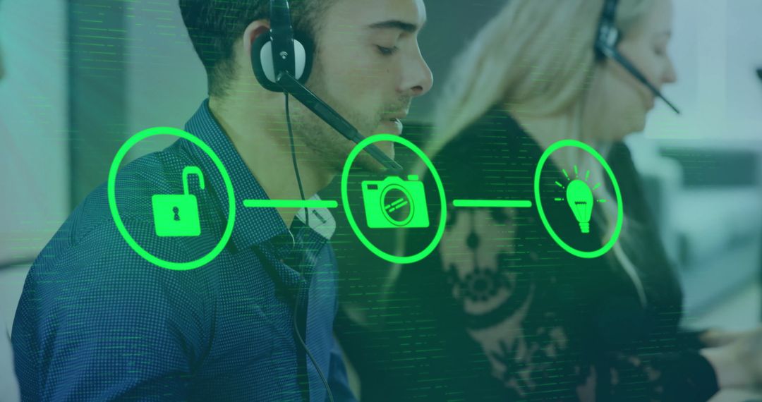 Digital Workflow Apparent Over Business Colleagues in Office