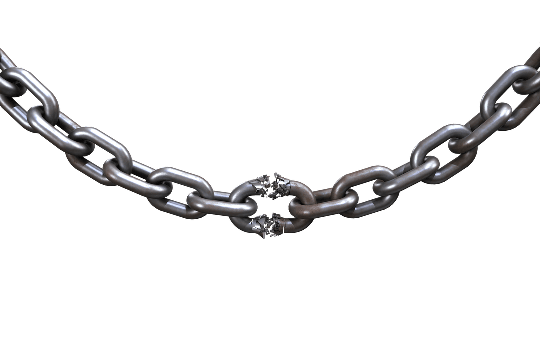 Broken Silver Chain Symbolizing Weakness