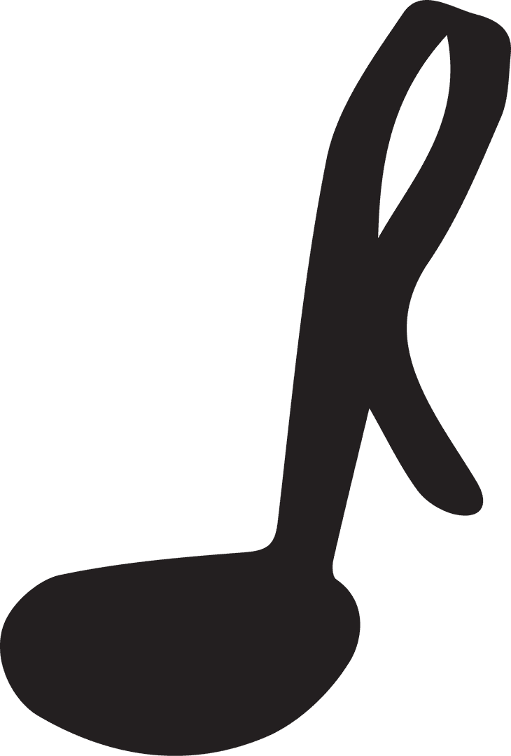 Digital Illustration of Musical Note on Transparent Background