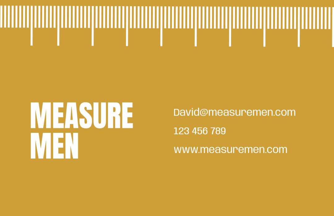 Business Card Design for Measurement Services on Orange Background - Download Free Stock Templates Pikwizard.com