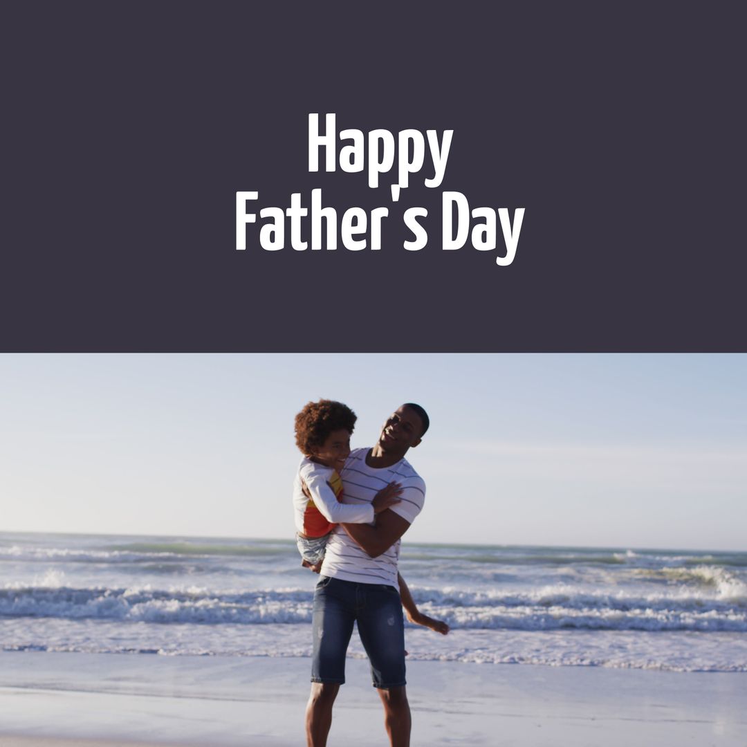 Father Playing with Son at Beach