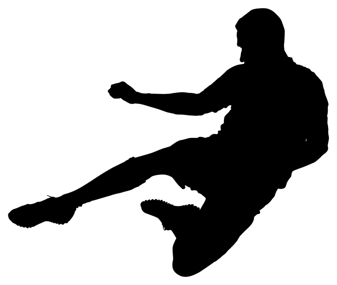 Football Player Kicking Ball on Transparent Background