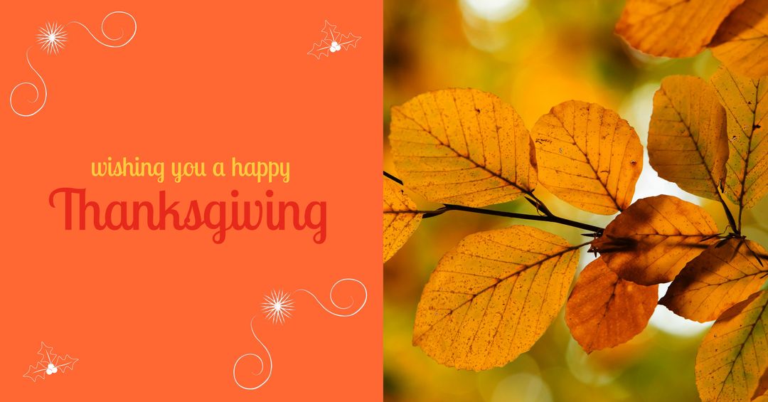 Vibrant Autumn Leaves for Thanksgiving Greetings