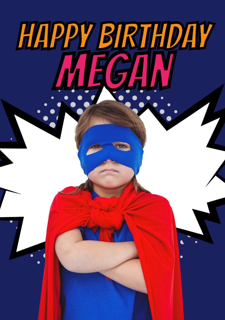 Happy Birthday Megan Supergirl Themed Greeting Card - Download Free Stock Templates Pikwizard.com