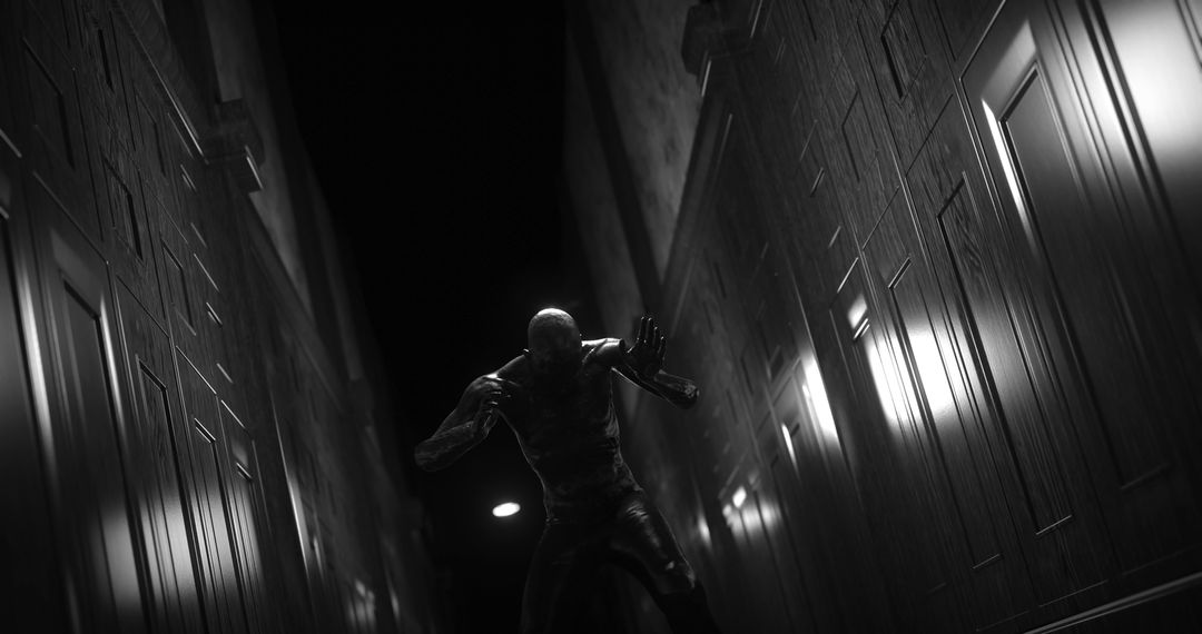 Intimidating Creature in Dark Alley Night Scene