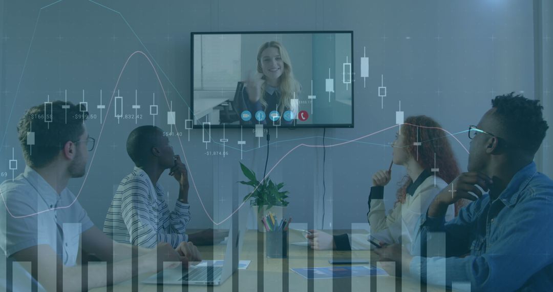 Team Collaboration with Digital Financial Data Display