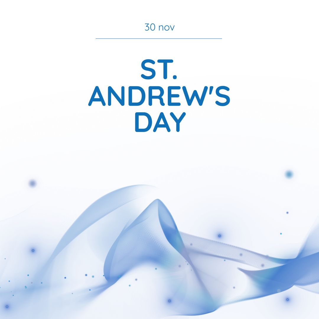 St. Andrew's Day Celebration Banner with Blue Abstract Design