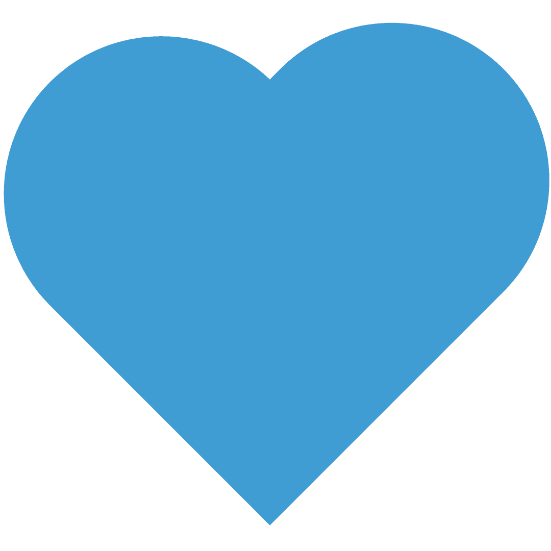 Blue Heart on Transparent Background for Love Concept