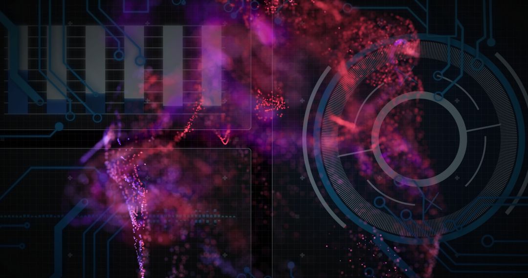 Futuristic Digital Particles on Innovative Tech Interface