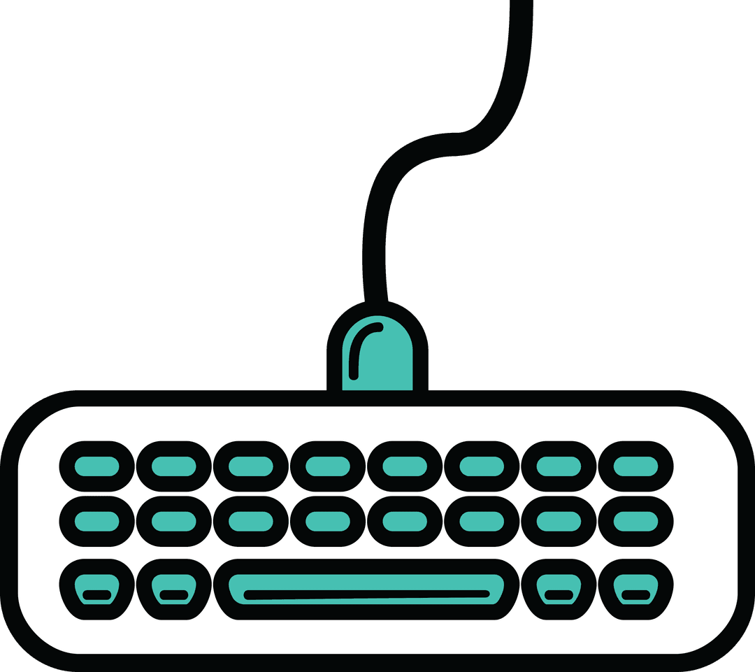 Stylized Computer Keyboard Illustration on Transparent Background