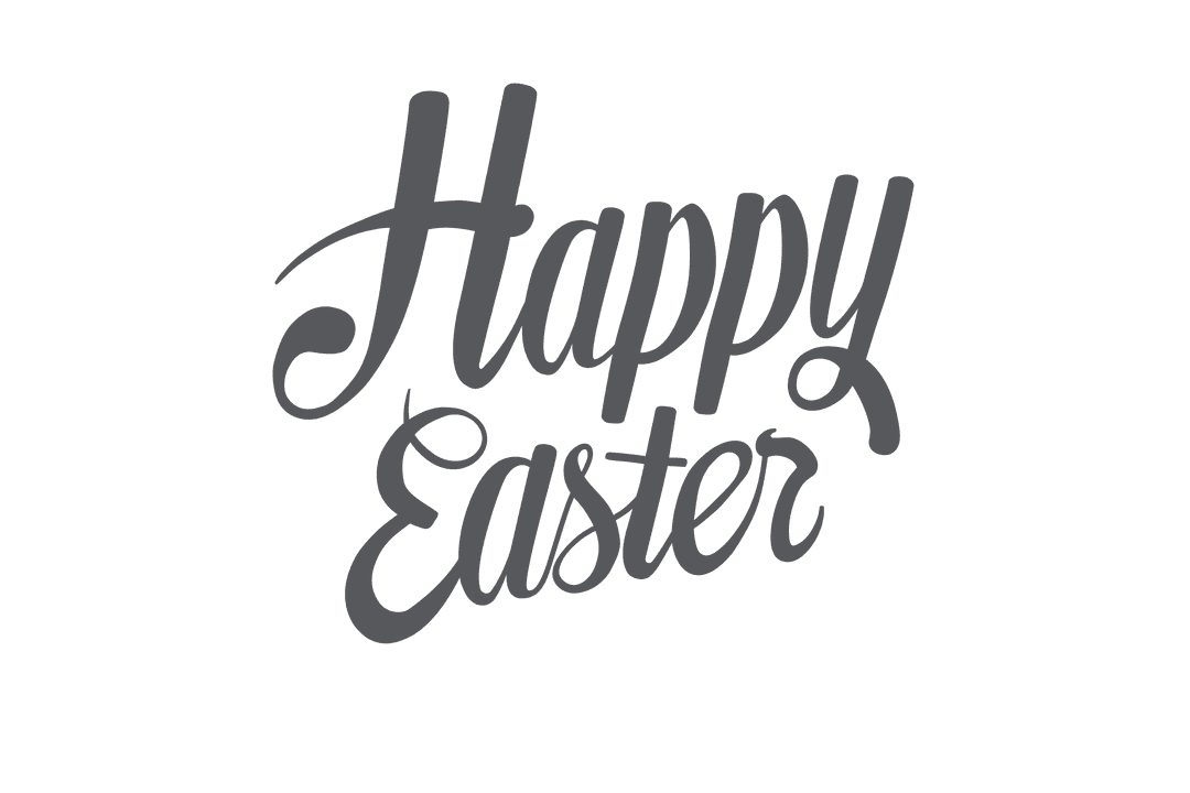 Happy Easter Text on Transparent Vector Background