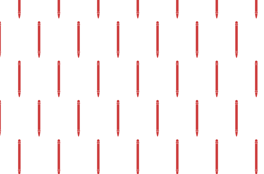 Rows of Red Pencils on Transparent Background for Design