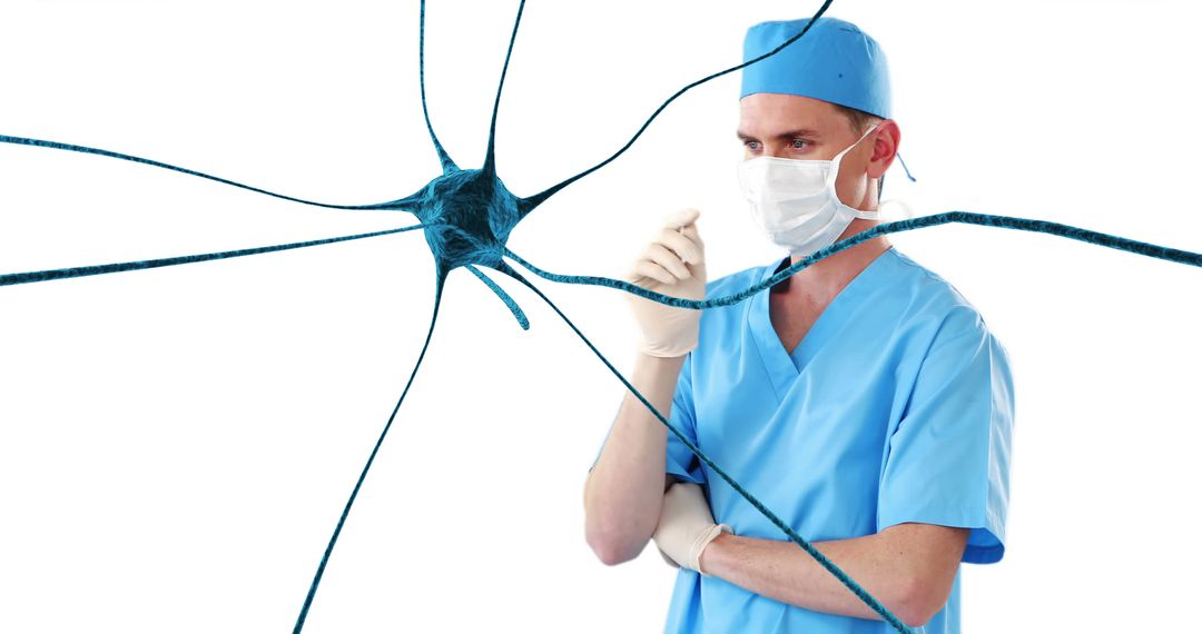 Doctor Analyzing Neural Structure in Laboratory Attire - Free Images, Stock Photos and Pictures on Pikwizard.com