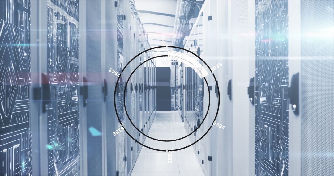 Futuristic Data Center and Digital Network Visualization