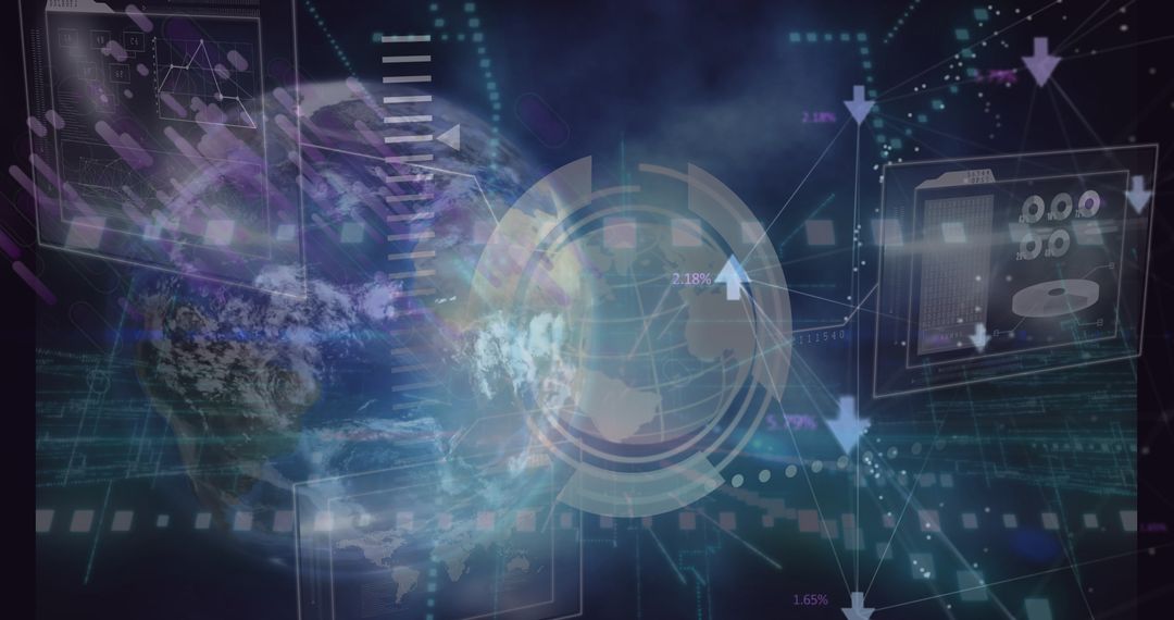 Futuristic Global Technology with Digital Data Interface