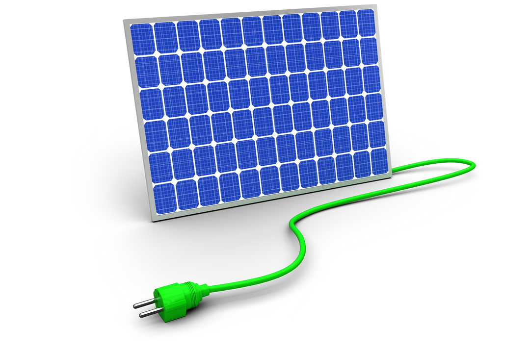 Transparent 3D Vector Solar Panel with Green Plug Cable - Download Free Stock Images Pikwizard.com