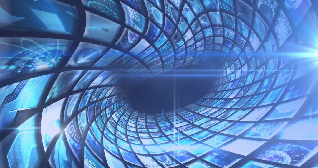 Futuristic Tunneling Screens Depicting Digital Innovation