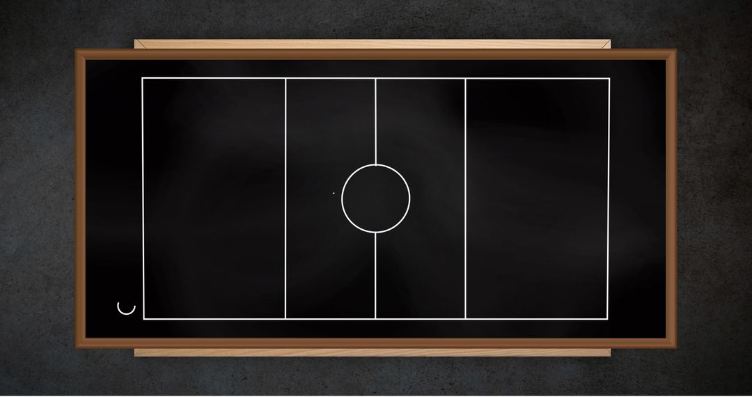 Chalkboard Soccer Field Drawing Illustrates Game Tactics