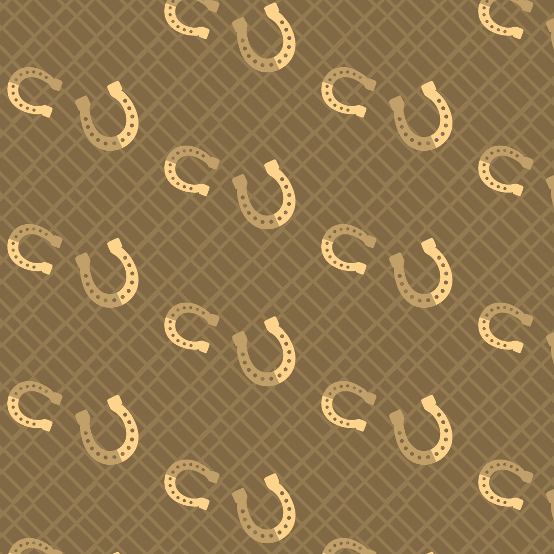 Seamless Horseshoe Pattern on Transparent Brown Background