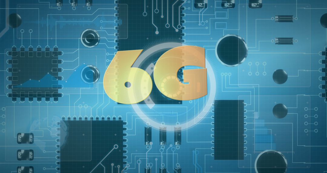 6G Technology on Circuit Board Background Illustrating Future Connectivity
