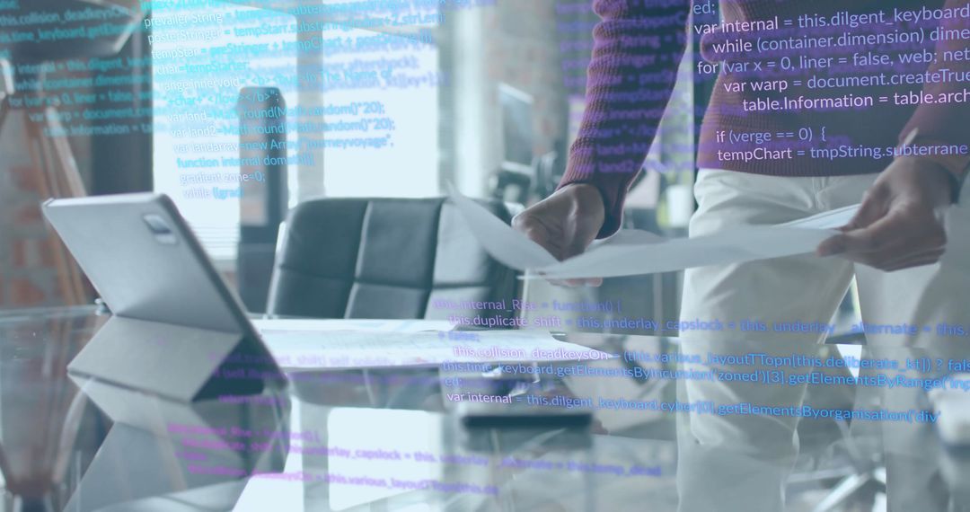 Businessman Analyzing Data in Modern Office Technology Environment